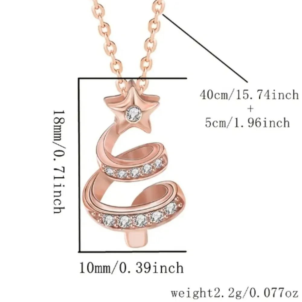Rhinestone Christmas Tree Pendant Necklace